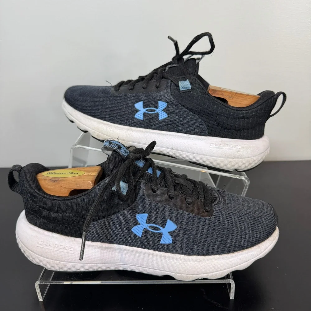 Under Armour Charged Vitalize Mens‎ 7.5 Running Shoes Black Blue 3026683-004 Gym